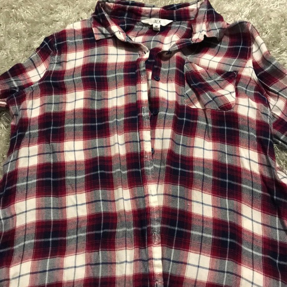 red,black, and white cardigan - Picture 3 of 3